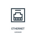 ethernet icon vector from hardware collection. Thin line ethernet outline icon vector illustration