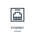 ethernet icon vector from hardware collection. Thin line ethernet outline icon vector illustration