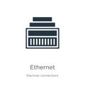 Ethernet icon vector. Trendy flat ethernet icon from electrian connections collection isolated on white background. Vector Royalty Free Stock Photo