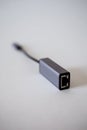 Ethernet laptop adapter - type C on a white background Royalty Free Stock Photo