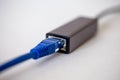 Ethernet laptop adapter - type C on a white background Royalty Free Stock Photo