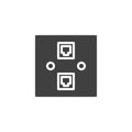 Ethernet network socket vector icon