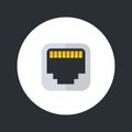 Ethernet port icon, flat style