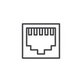 Ethernet port socket line icon