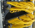 Ethernet RJ45 cables are connected to internet switch