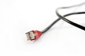 Ethernet rj45 cable isolated over white Royalty Free Stock Photo