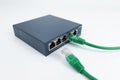 Ethernet switch box port on a white Royalty Free Stock Photo