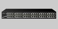 Ethernet switch with 48 ports. The name and emblem are invented. Royalty Free Stock Photo