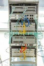 Network security equipment. Cybersecurity infrastructure. Ethernet, wired transmission. Royalty Free Stock Photo