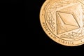 Etherum classic, isolated on a black background Royalty Free Stock Photo