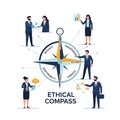 Ethical Compass Guiding Business Professionals in Integrity and Transparency Royalty Free Stock Photo