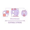 Ethical decision concept icon