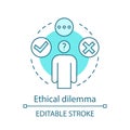 Ethical dilemma concept icon