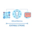 Ethical dilemma concept icon