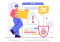 Ethical Hacking Illustration featuring a Developer Practicing Hacking on a Web Application, Identifying Code Vulnerabilities