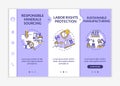 Ethical industrial production onboarding vector template Royalty Free Stock Photo