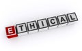 ethical word block on white Royalty Free Stock Photo