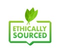 Ethically sourced. Natural and organic products. Vector stock illustration