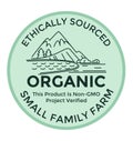Ethically sourced organic small family farm label Royalty Free Stock Photo