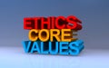 ethics core values on blue Royalty Free Stock Photo