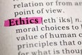 Definition of the word Ethics Royalty Free Stock Photo
