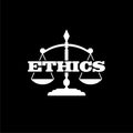 Ethics icon isolated on dark background