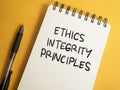 Ethics Integrity Principles, Business Words Quotes Concept Royalty Free Stock Photo