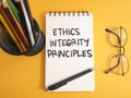 Ethics Integrity Principles, Business Words Quotes Concept