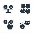 ethics line icons. linear set. quality vector line set such as angel, dilemma, puzzle pieces