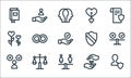 ethics line icons. linear set. quality vector line set such as integrity, recruitment, choice, growth, justice, growth, trust,