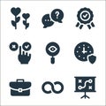 ethics line icons. linear set. quality vector line set such as strategy, connection, suitcase, reliability, transparency, dilemma