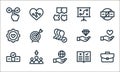 ethics line icons. linear set. quality vector line set such as suitcase, social responsibility, money, corporate, teamwork, gear,