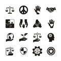 Ethics Or Morals Icons Black & White Set