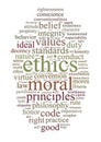 Ethics and principles word cloud