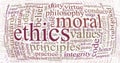 Ethics and principles word cloud Royalty Free Stock Photo