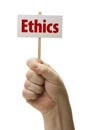 Ethics Sign In Fist On White Royalty Free Stock Photo