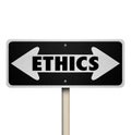 Ethics Two Way Road Sign Right Vs Wrong Good Bad Choice Royalty Free Stock Photo