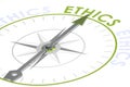 Ethics word on compass isolated Royalty Free Stock Photo