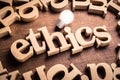 Ethics Word on Table Royalty Free Stock Photo