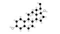 ethinylestradiol molecule, structural chemical formula, ball-and-stick model, isolated image hormonal contraceptive