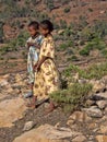 ETHIOPIA, APRIL 28th.2019,Ethiopian children posing by the road, April 28th. 201, Ethiopia