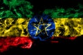 Ethiopia, Ethiopian smoke flag isolated on black background