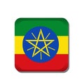 Ethiopia flag button icon isolated on white background