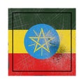 Ethiopia flag in concrete square Royalty Free Stock Photo