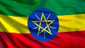Ethiopia flag. Waving flag of Ethiopia 3d illustration Royalty Free Stock Photo