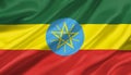 Ethiopia flag waving with the wind, 3D illustration. Royalty Free Stock Photo
