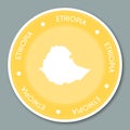 Ethiopia label flat sticker design.