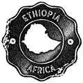 Ethiopia map vintage stamp.