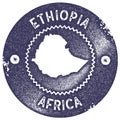 Ethiopia map vintage stamp.