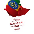 Ethiopia National Day. Ethiopia map. Vector illustration.